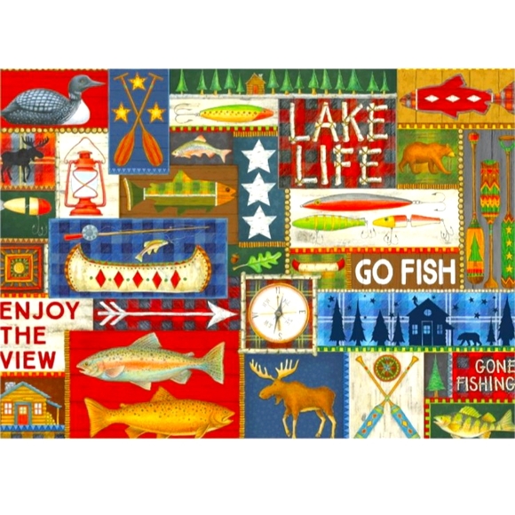 🧩 Jigsaw Puzzle 1000 pieces "Rustic Lodge" CEACO 🧩 - Picture 2 of 7